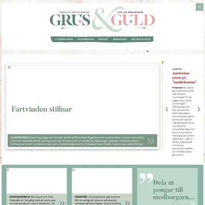 grusoguld.se startsida 2020