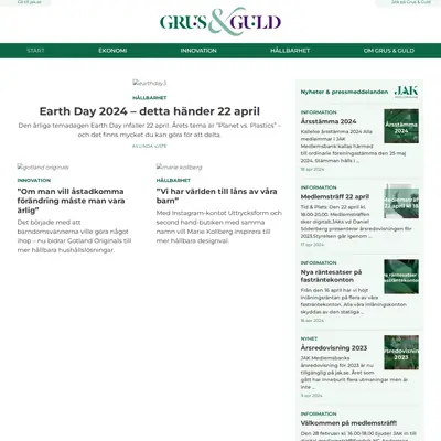 grusoguld.se startsida 2024