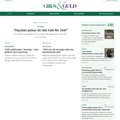 grusoguld.se startsida 2025