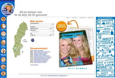 GymnasieGuiden startsida 2006