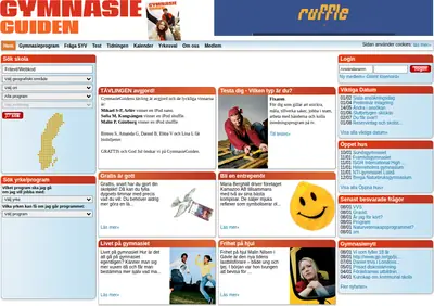 GymnasieGuiden startsida 2007