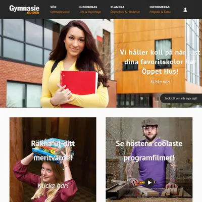 GymnasieGuiden startsida 2014