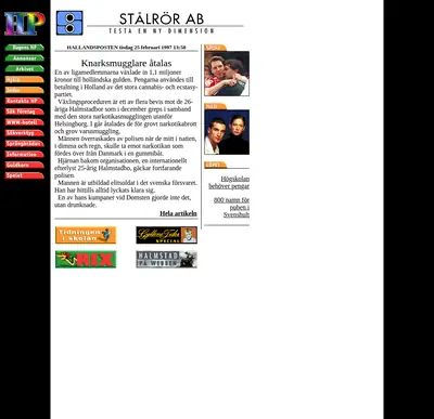 http://m.hallandsposten.se startsida 1997