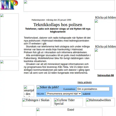 http://m.hallandsposten.se startsida 1999