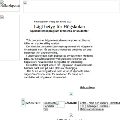 http://m.hallandsposten.se startsida 2000