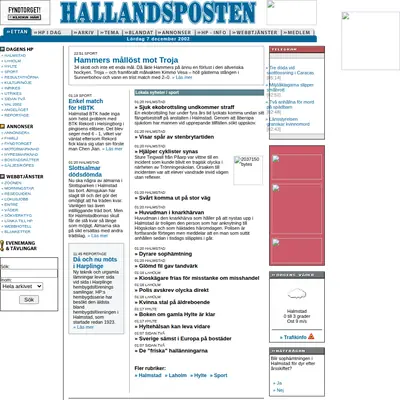 http://m.hallandsposten.se startsida 2003