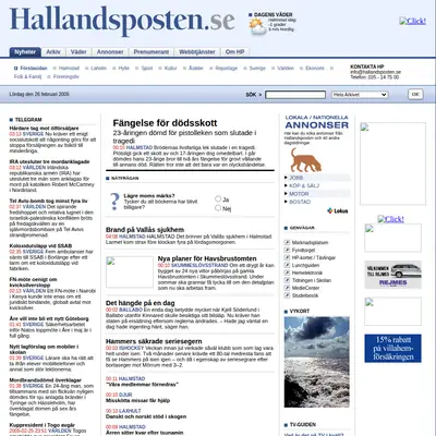 http://m.hallandsposten.se startsida 2005