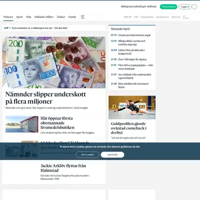 http://m.hallandsposten.se startsida 2020