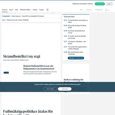 http://m.hallandsposten.se startsida 2021