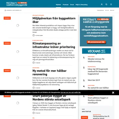 Hållbart Samhällsbyggande startsida 2020