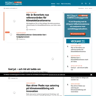Hållbart Samhällsbyggande startsida 2022