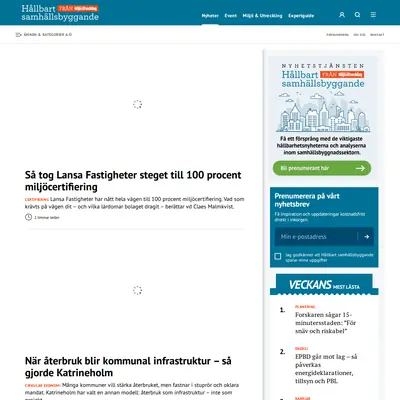 Hållbart Samhällsbyggande startsida 2026