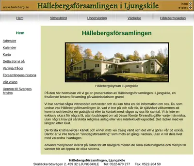 Hällebergsförsamlingen Ljungskile startsida 2004