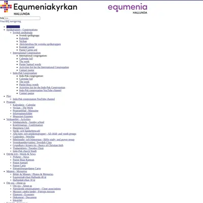 Equmenliakyrkan Hallunda Live startsida 2021