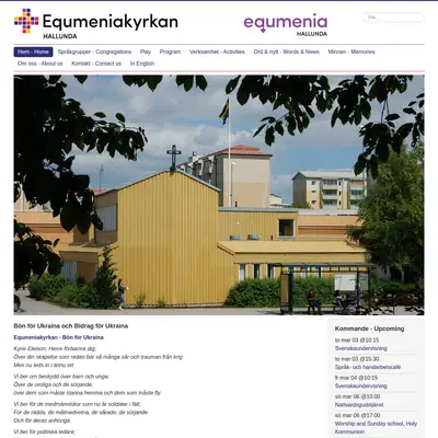 Equmenliakyrkan Hallunda Live startsida 2022
