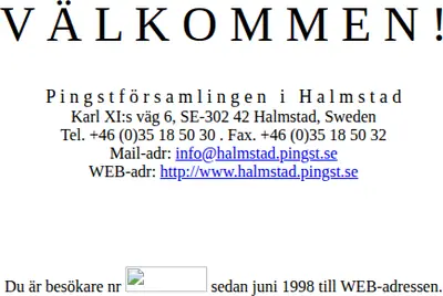 Pingstkyrkan Halmstad startsida 2000