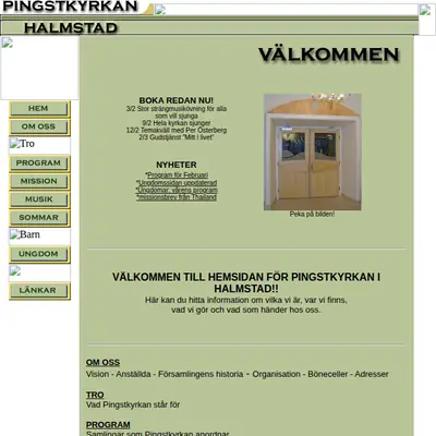 Pingstkyrkan Halmstad startsida 2003