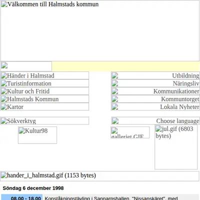 Halmstadliv startsida 1998