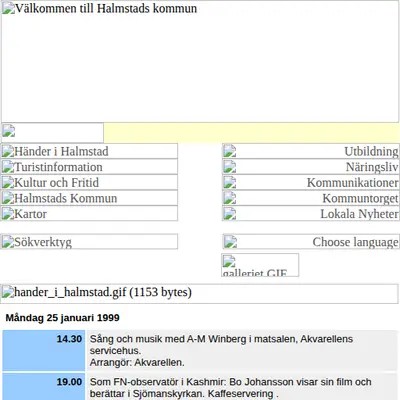 Halmstadliv startsida 1999