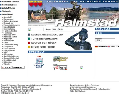 Halmstadliv startsida 2000