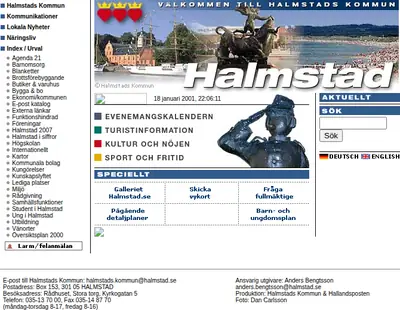Halmstadliv startsida 2001
