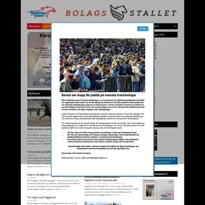 Halmstad-Travet startsida 2020