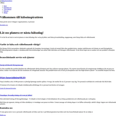 Hälsoinspiratören startsida 2024