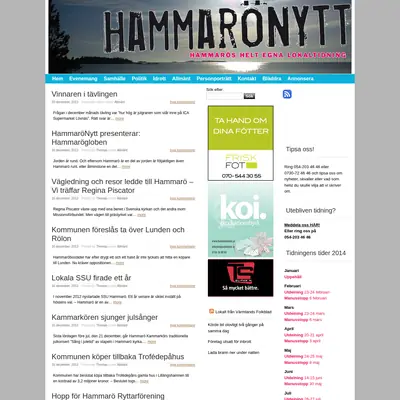 HammaröNytt startsida 2014