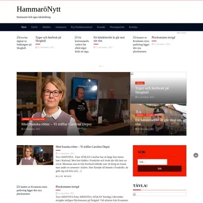 HammaröNytt startsida 2022