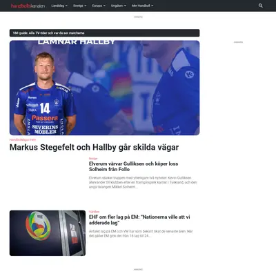 handbollskanalen.se startsida 2025