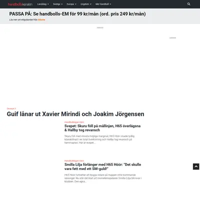 handbollskanalen.se startsida 2026