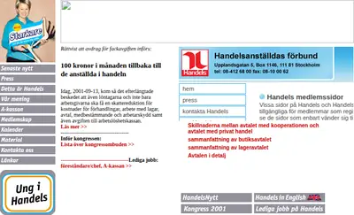 Avdelningsnytt i Linköping startsida 2001