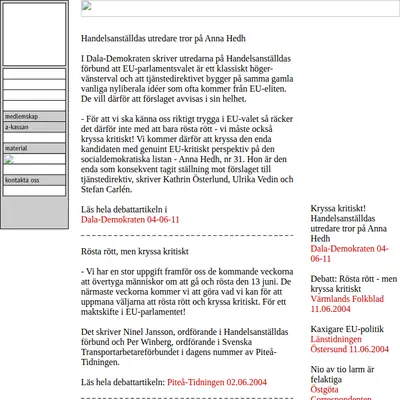 Avdelningsnytt i Linköping startsida 2004