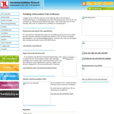 Avdelningsnytt i Linköping startsida 2010