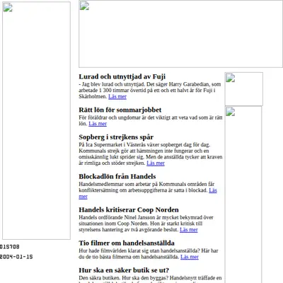 handelsnytt.se startsida 2004