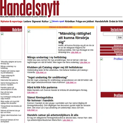 handelsnytt.se startsida 2006