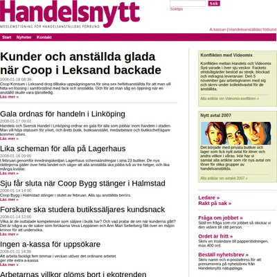 handelsnytt.se startsida 2008