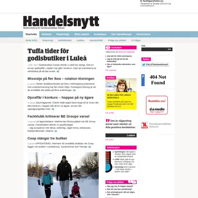 handelsnytt.se startsida 2013
