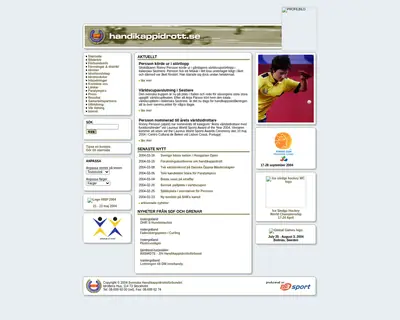 Handikappidrott startsida 2004