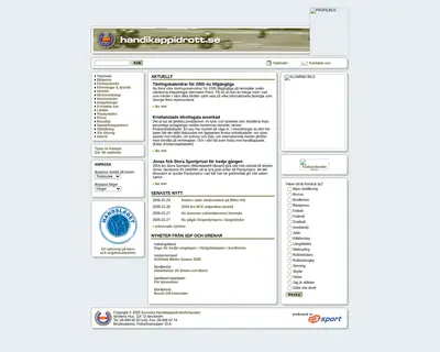 Handikappidrott startsida 2005
