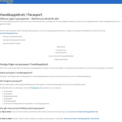 Handikappidrott startsida 2018