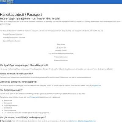 Handikappidrott startsida 2021