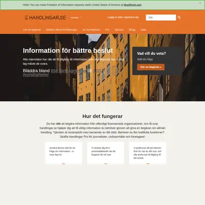 handlingar.se startsida 2022