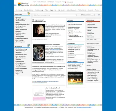 Haninge-Posten startsida 2011