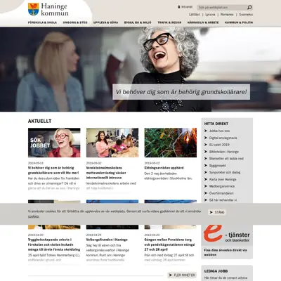 Haninge-Posten startsida 2019