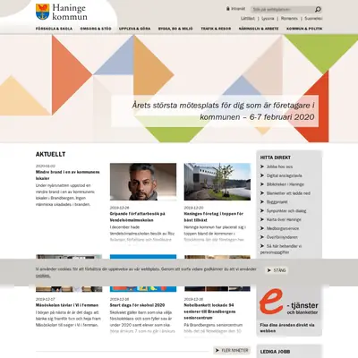 Haninge-Posten startsida 2020