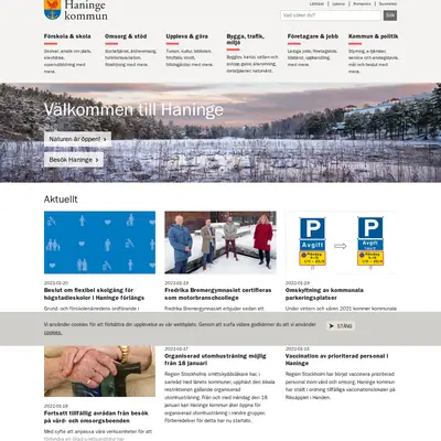 Haninge-Posten startsida 2021