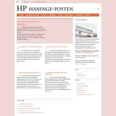 www.haningeposten.se startsida 2009