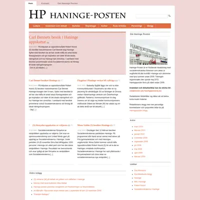 www.haningeposten.se startsida 2010