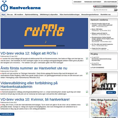 www.hantverkarna.se startsida 2013